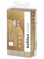 Satino by WEPA Handdoek Satino PureSoft PT2 Z-vouw 2-laags 206x240mm 25x150vel naturel 277530
