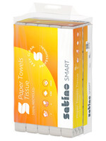 Satino by WEPA Essuie-mains Satino Smart PT3 276490 pli-V 2 ép 240x230mm 20x 200 feuilles blanc