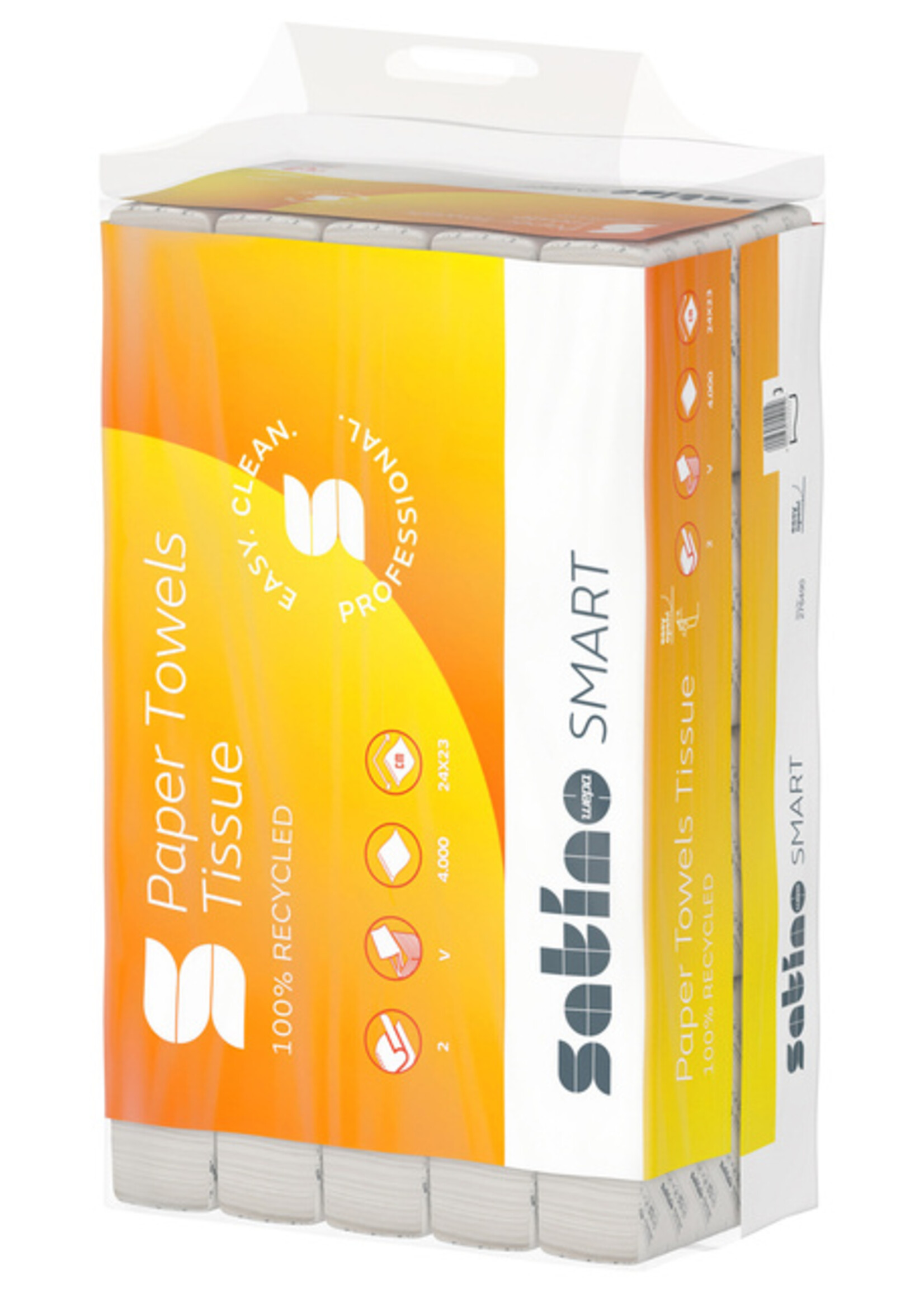 Satino by WEPA Essuie-mains Satino Smart PT3 276490 pli-V 2 ép 240x230mm 20x 200 feuilles blanc