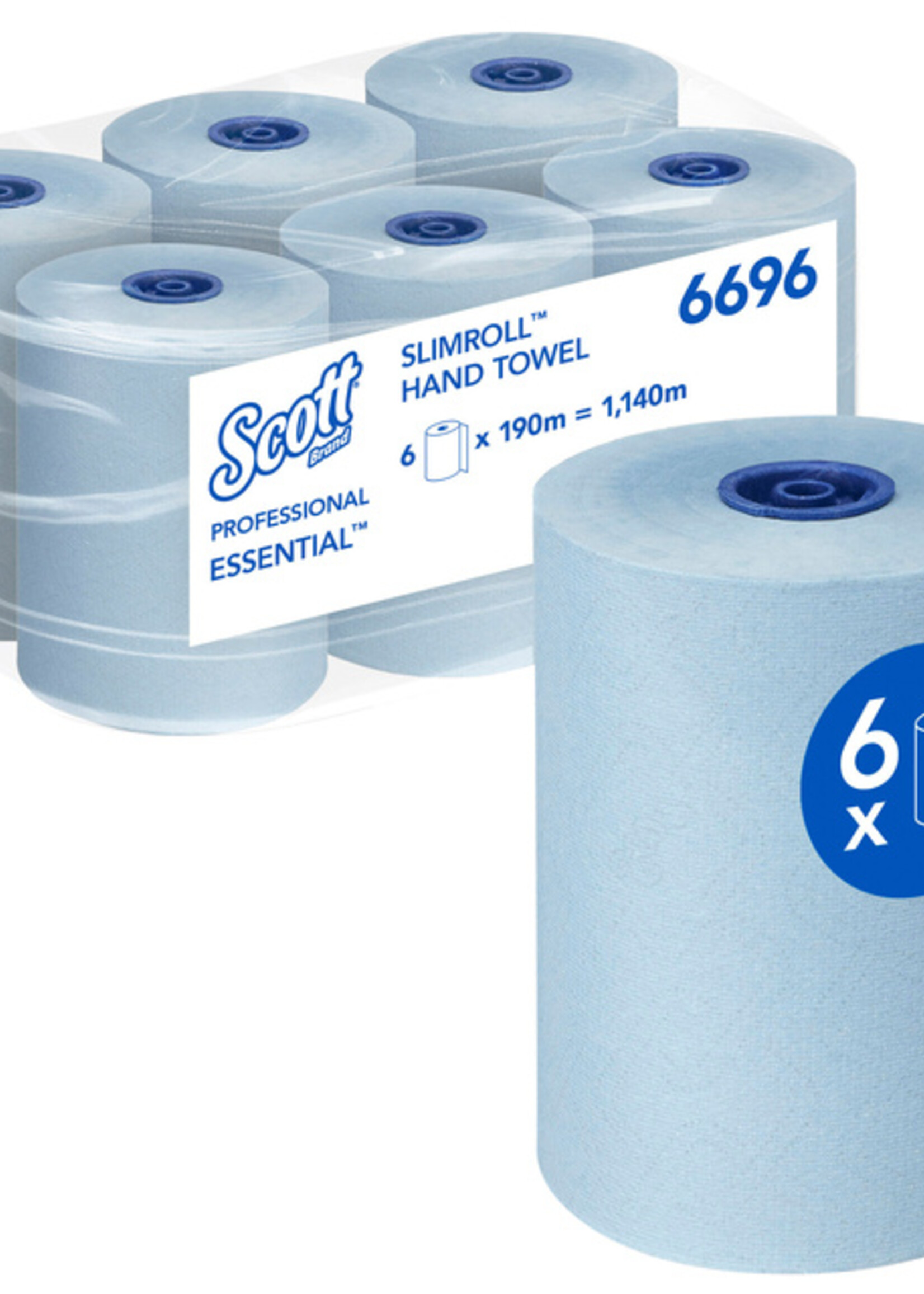 Scott Essuie-mains Scott Essential Slimroll 6696 1 épaisseur 190m bleu