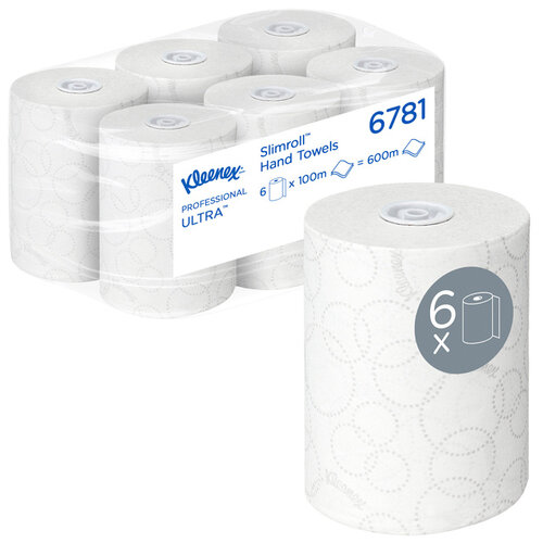 Kleenex Essuie-mains Kleenex 6781 Ultra Slimroll 2 épaisseurs 100m blanc