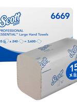 Scott Essuie-mains Scott Essential 6669 pli-I 1 ép 20x32cm 15x240 feuilles blanc