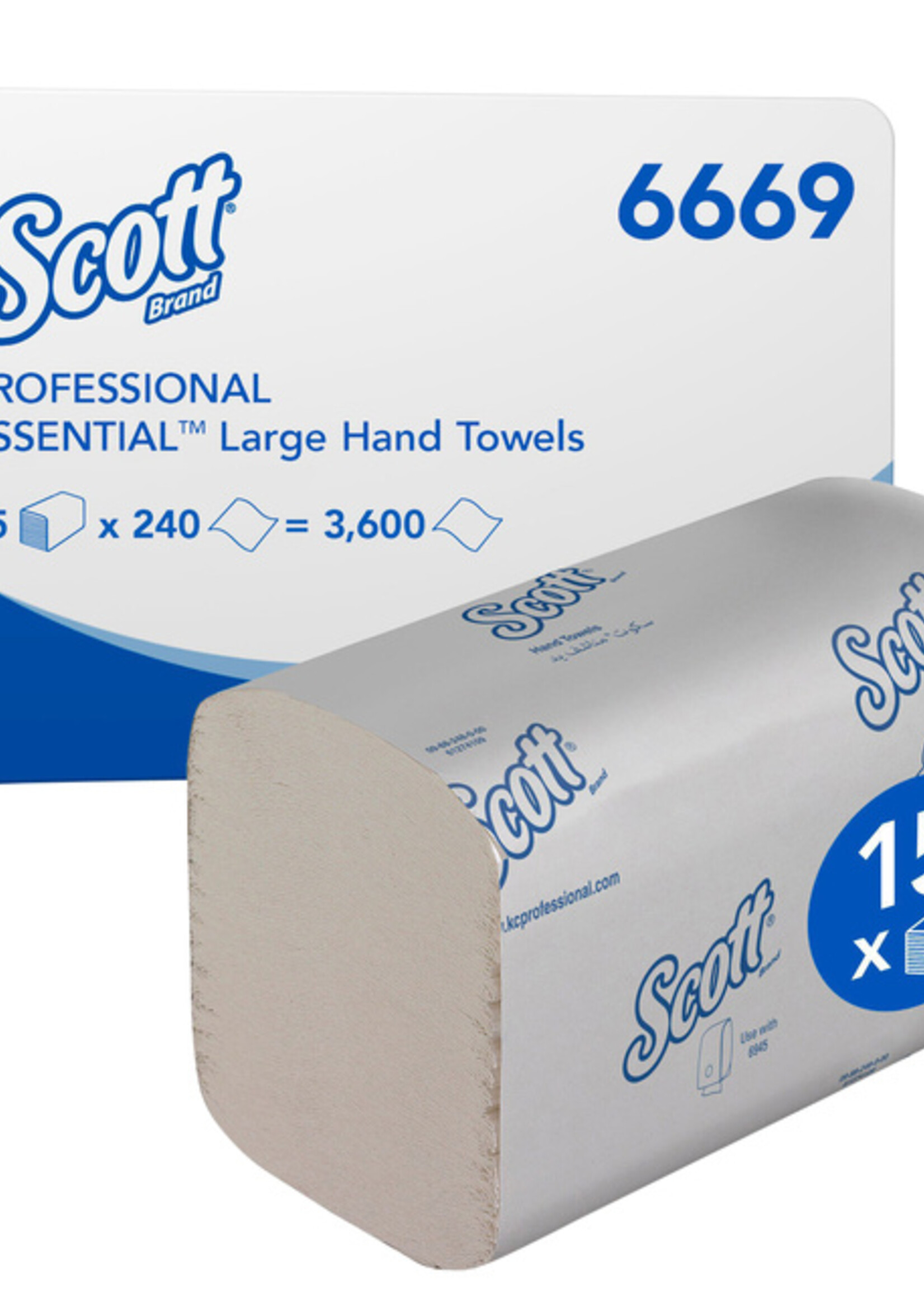 Scott Essuie-mains Scott Essential 6669 pli-I 1 ép 20x32cm 15x240 feuilles blanc