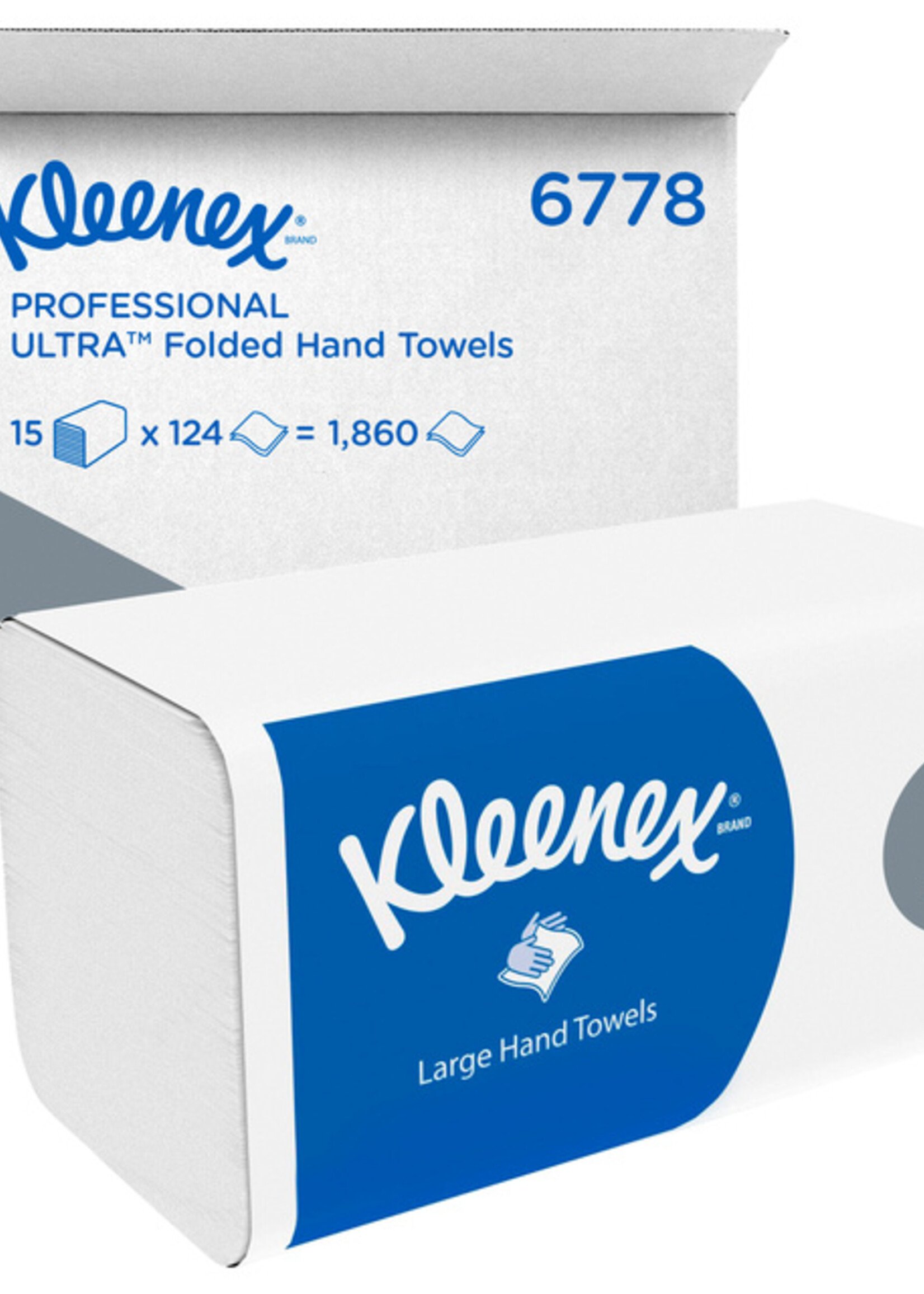 Kleenex Essuie-mains Kleenex 6778 pli-i 2 ép 21,5x31,8cm blanc 15x 124 pièces
