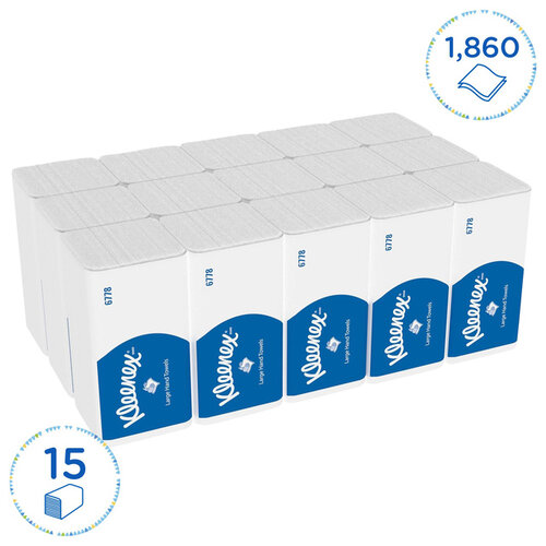 Kleenex Handdoek Kleenex i-vouw 2-laags 21.5x31.8cm 15x124stuks wit  6778