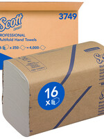 Scott Essuie-mains Scott 3749 pli-M 1 ép 20,3x24cm blanc 16x 250 pièces