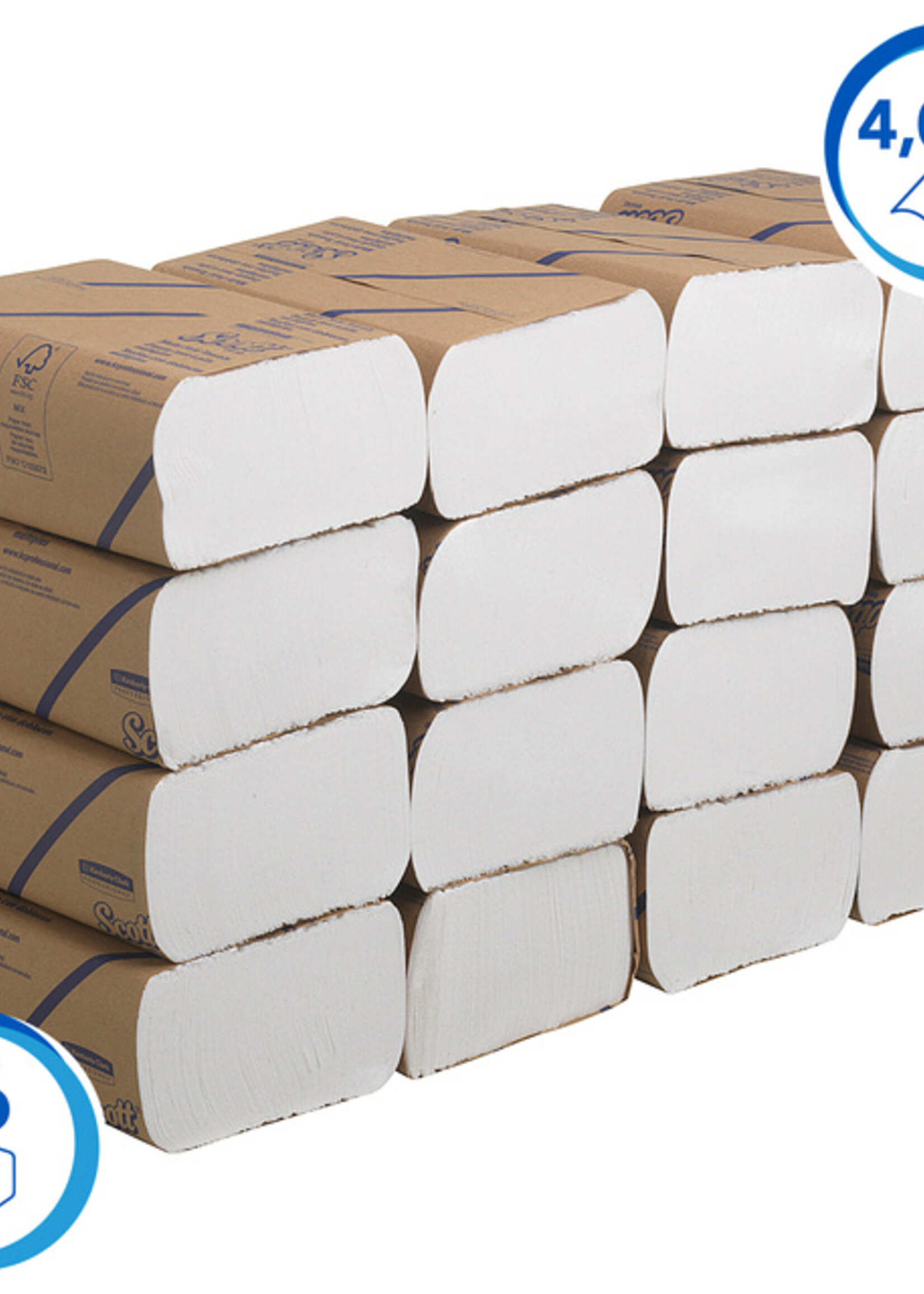 Scott Handdoek Scott m-vouw 1laags 20.3x24cm wit 16x250stuks 3749