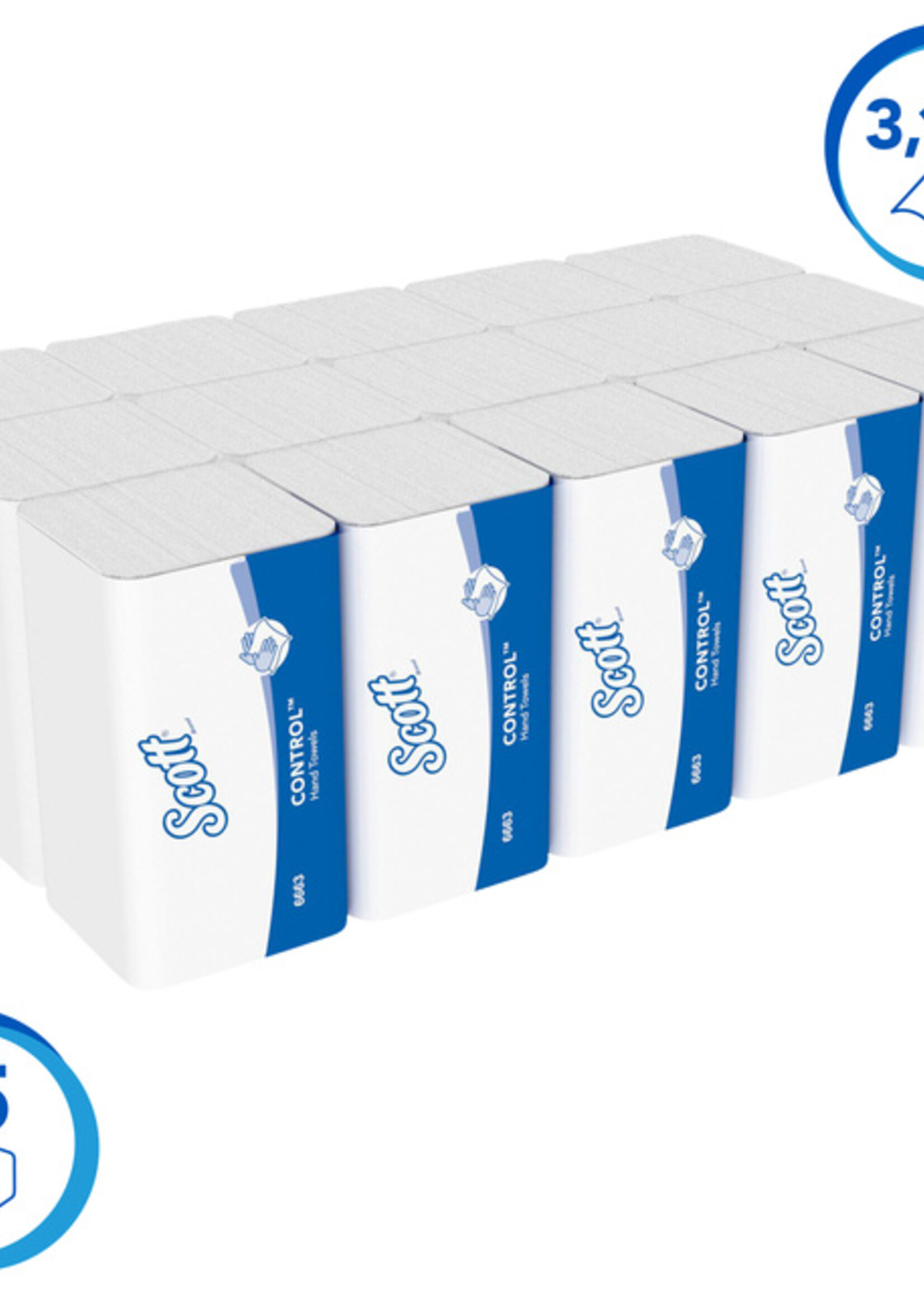 Scott Handdoek Scott  i-vouw 1-laags 21.5x31.5cm wit 15x212stuks 6663