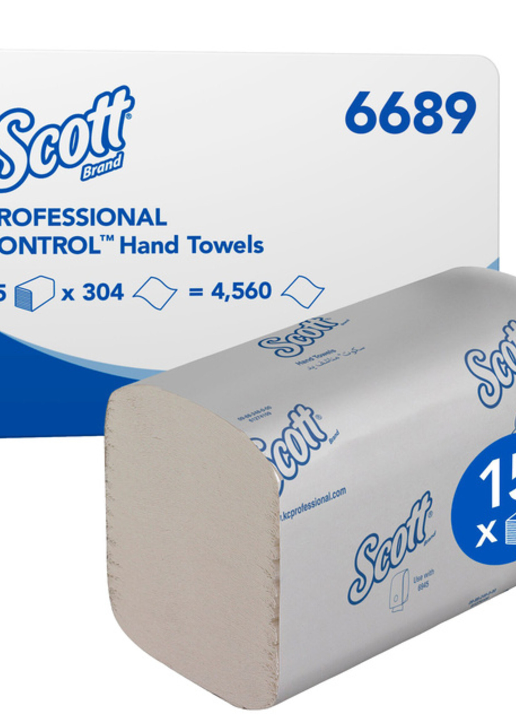 Scott Handdoek Scott i-vouw 1-laags 21x20cm wit 15x304stuks 6689