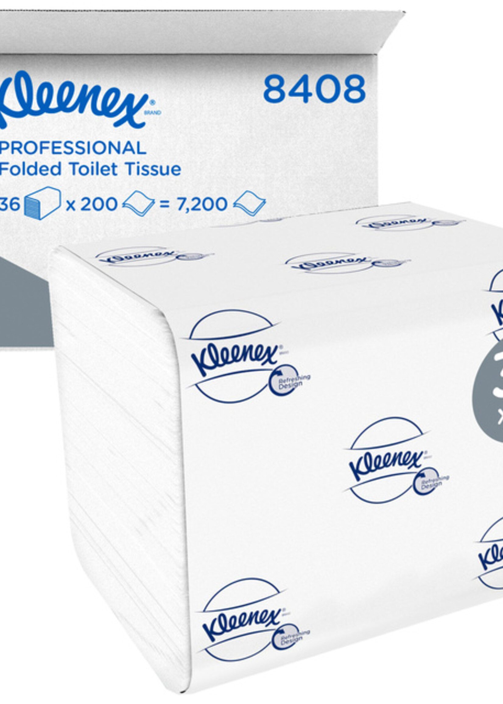Kleenex Toiletpapier Kleenex gevouwen tissues 2 laags 36x200stuks wit 8408