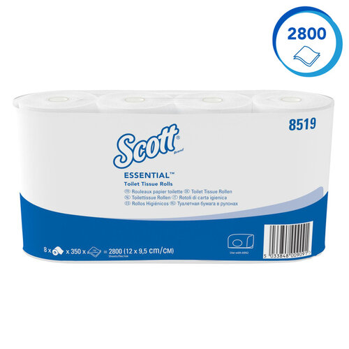 Scott Toiletpapier Scott Essential 2-laags 350 vel wit 8519