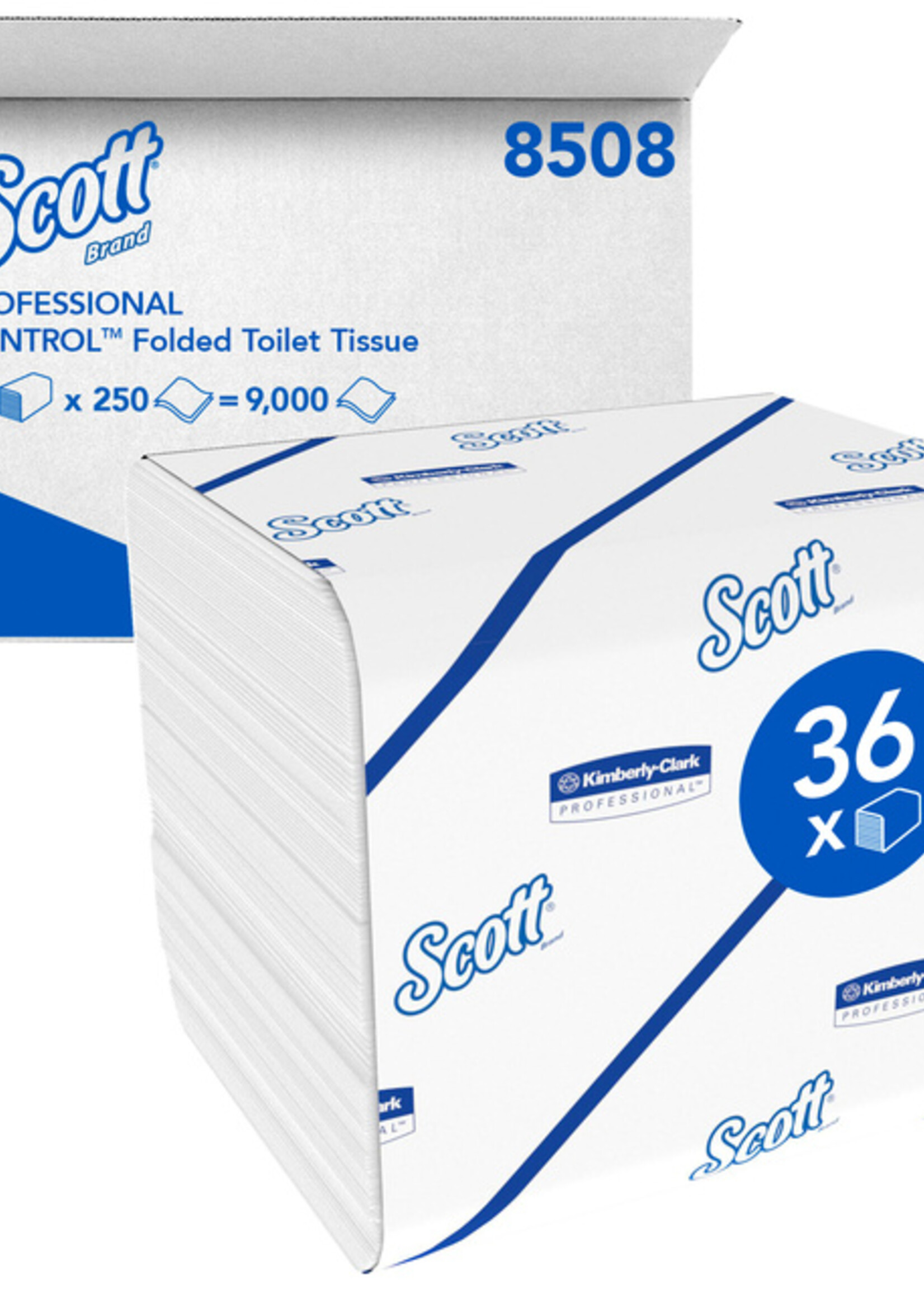 Scott Toiletpapier Scott gevouwen tissue 2-laags 36x250stuks wit 8508