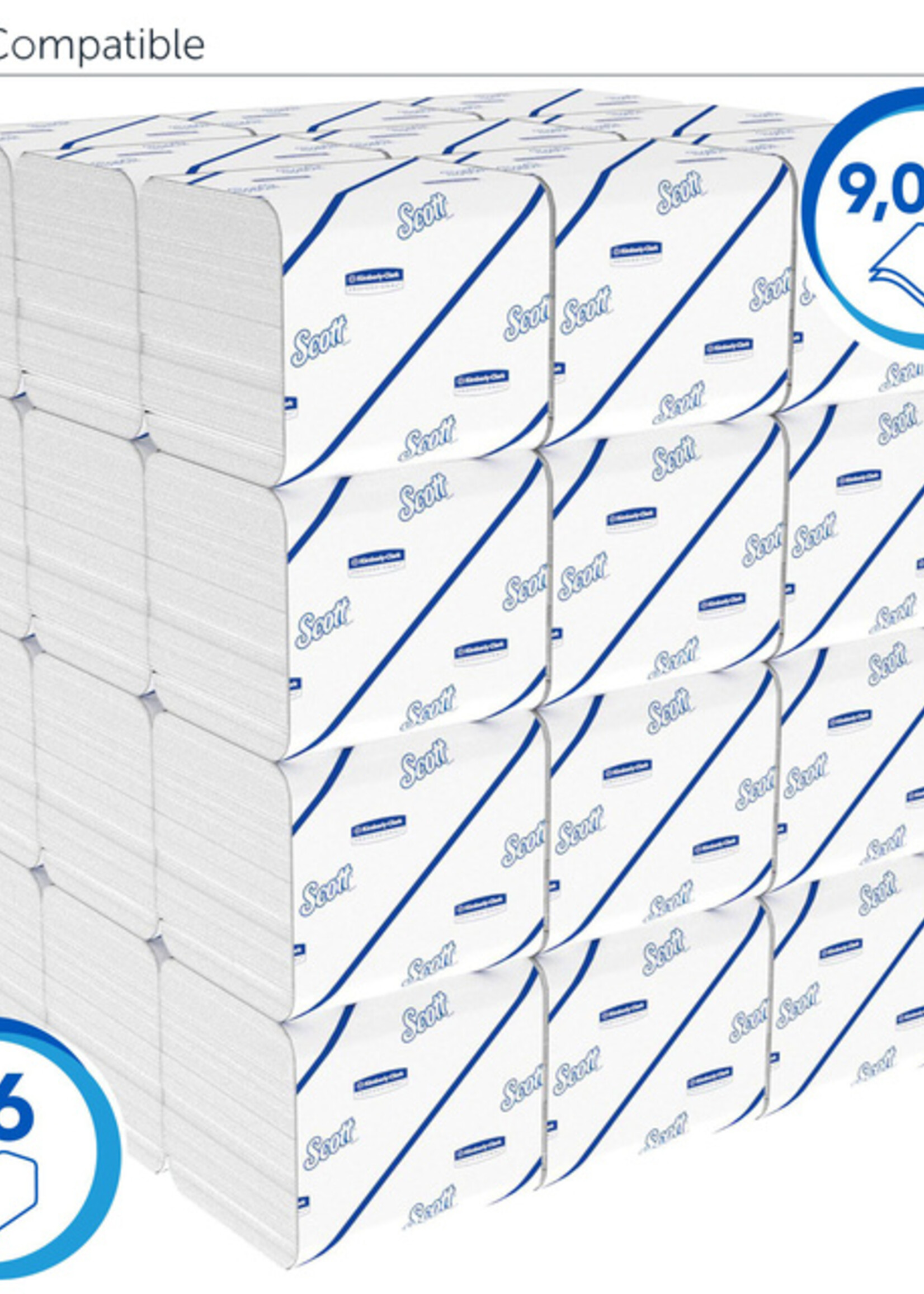 Scott Toiletpapier Scott gevouwen tissue 2-laags 36x250stuks wit 8508