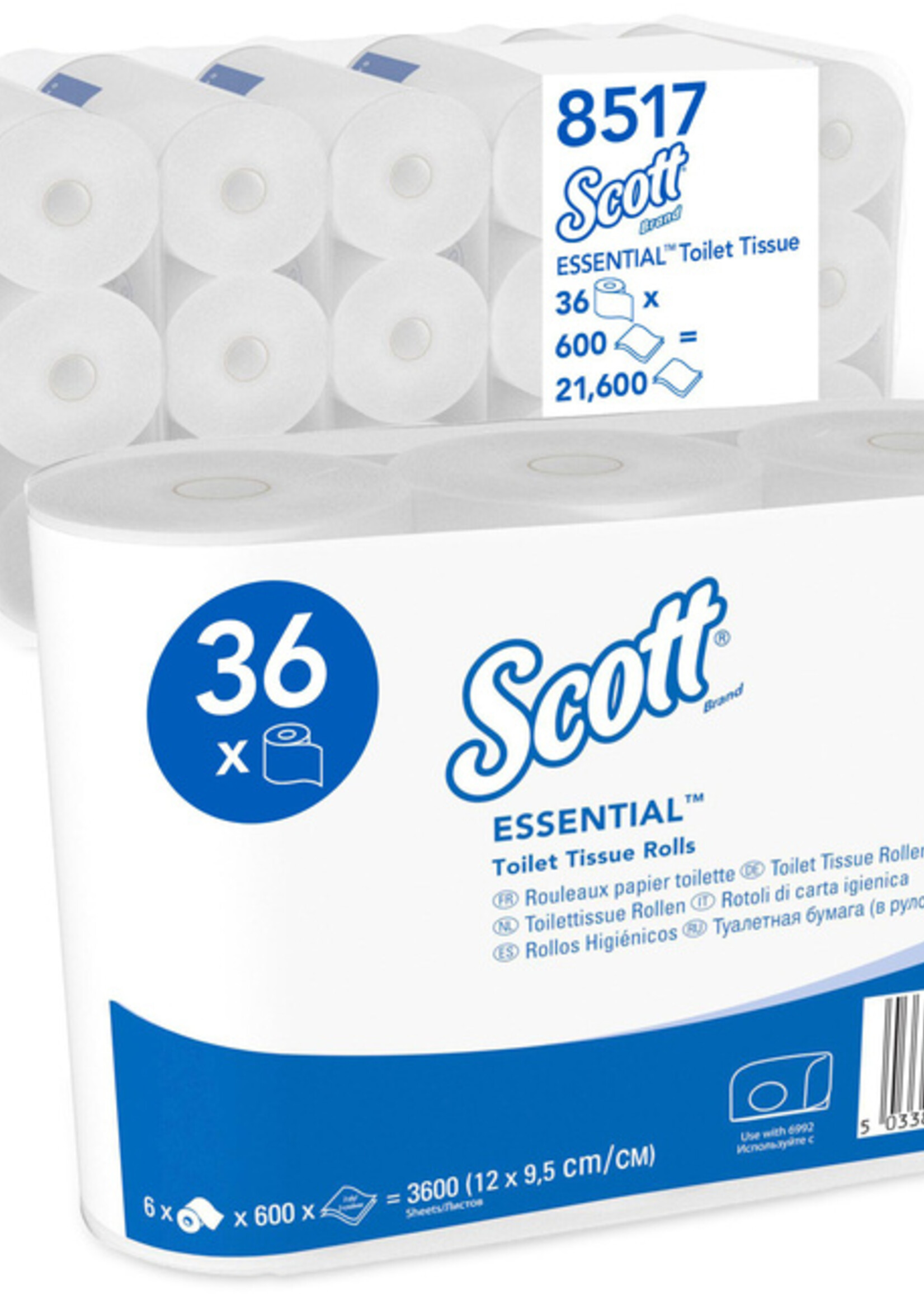 Scott Toiletpapier Scott Essential 2-laags 600vel wit 8517