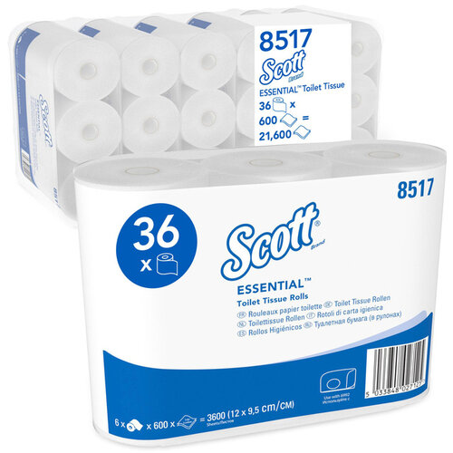 Scott Toiletpapier Scott Essential 2-laags 600vel wit 8517