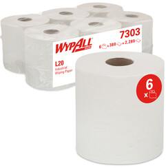 Rouleau d'essuyage WypAll 7303 L20 2 épaisseurs 18,3cmx144m 380 feuilles blanc