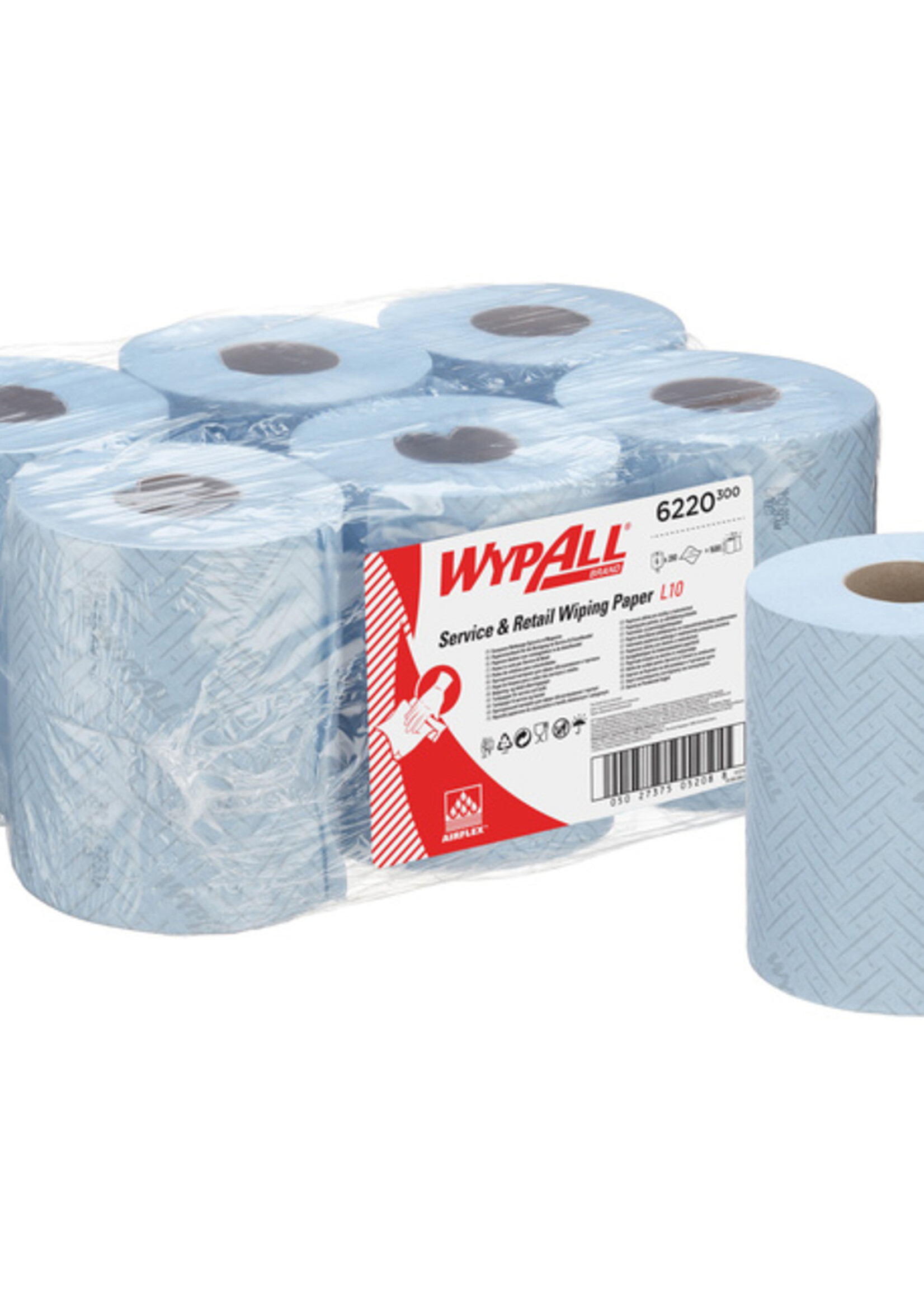 WypAll Poetsrol WypAll L10  1-laags 18,3cm106m 280vel blauw 6220