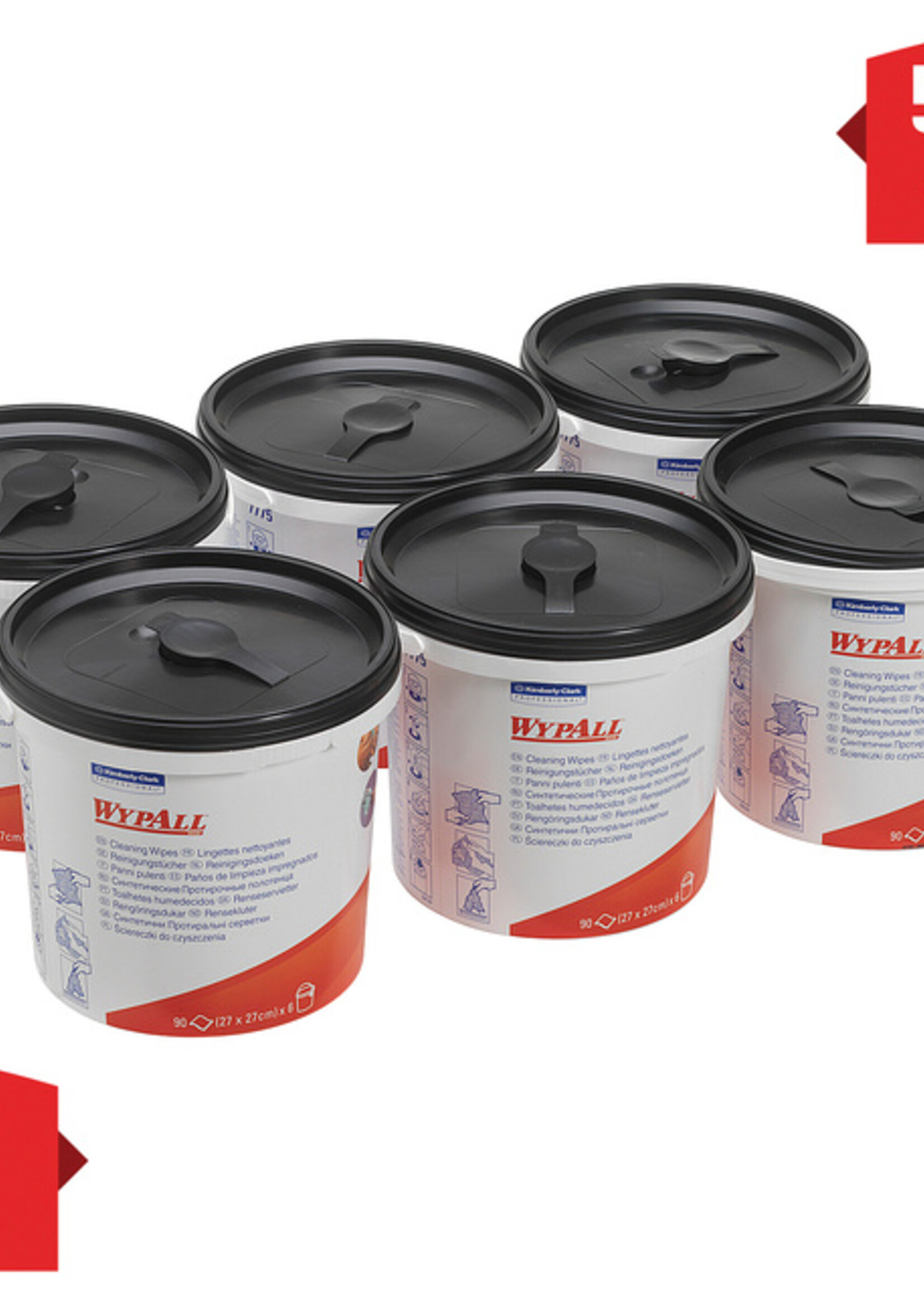 WypAll Lingettes nettoyantes WypAll 7775 imprégnées 27x27cm baril 90 feuilles vert