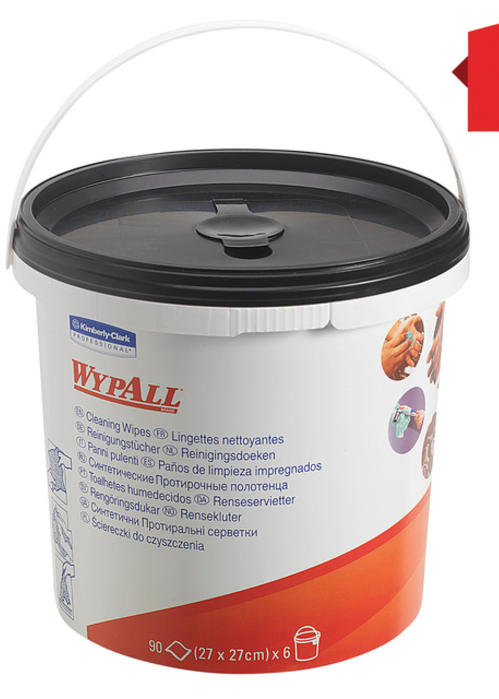 WypAll Lingettes nettoyantes WypAll 7775 imprégnées 27x27cm baril 90 feuilles vert