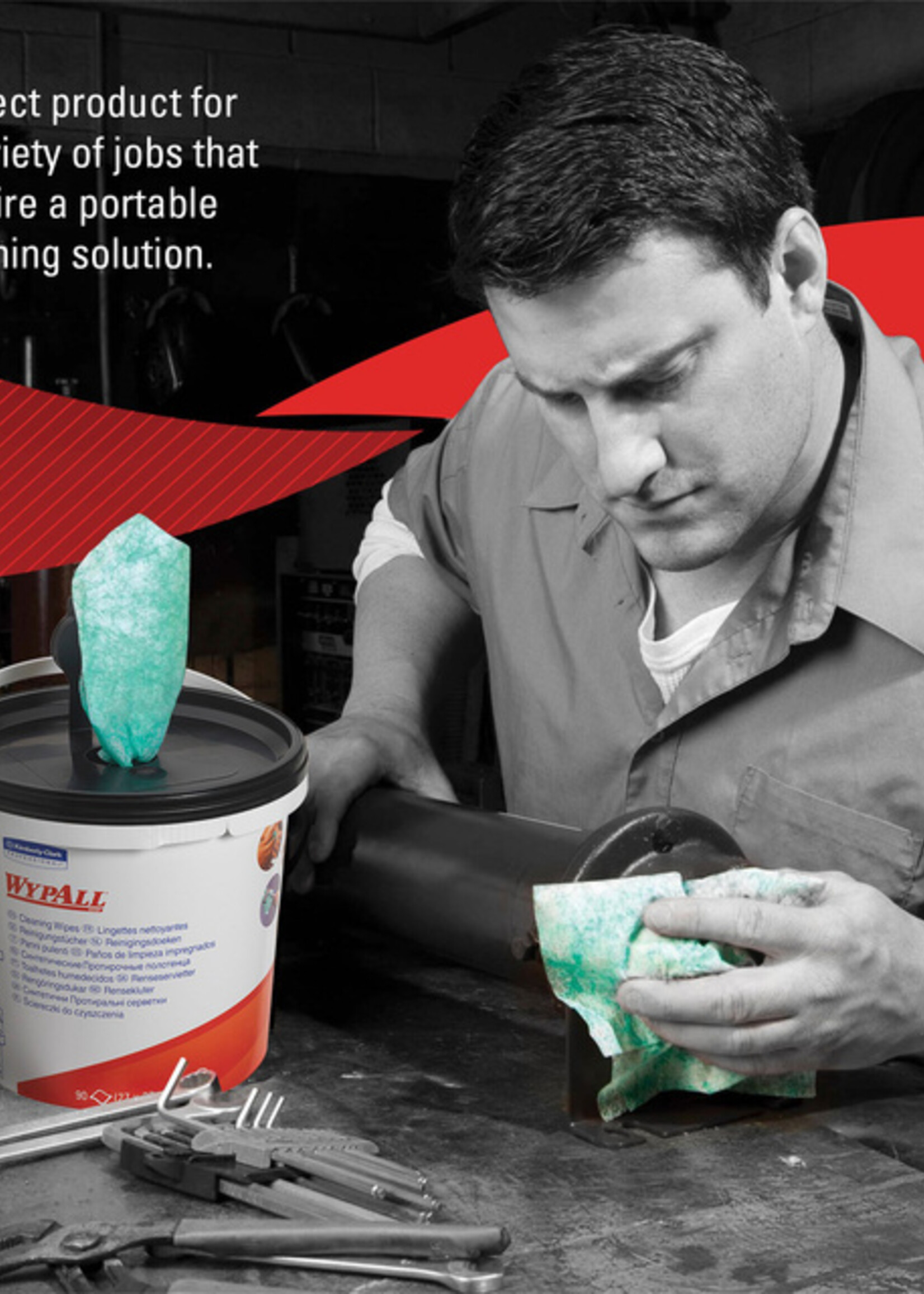 WypAll Lingettes nettoyantes WypAll 7775 imprégnées 27x27cm baril 90 feuilles vert