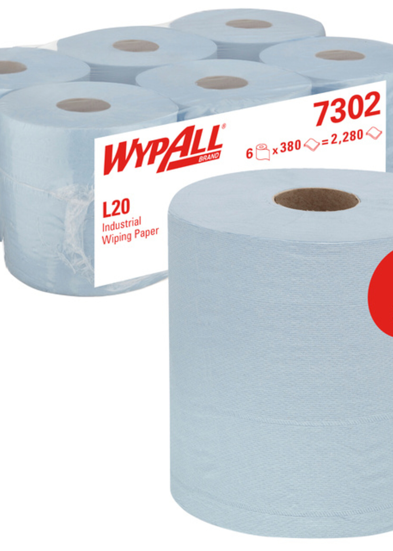 WypAll Poetsrol WypAll L20 2-laags 18,3cmx144m 380vel blauw 7302