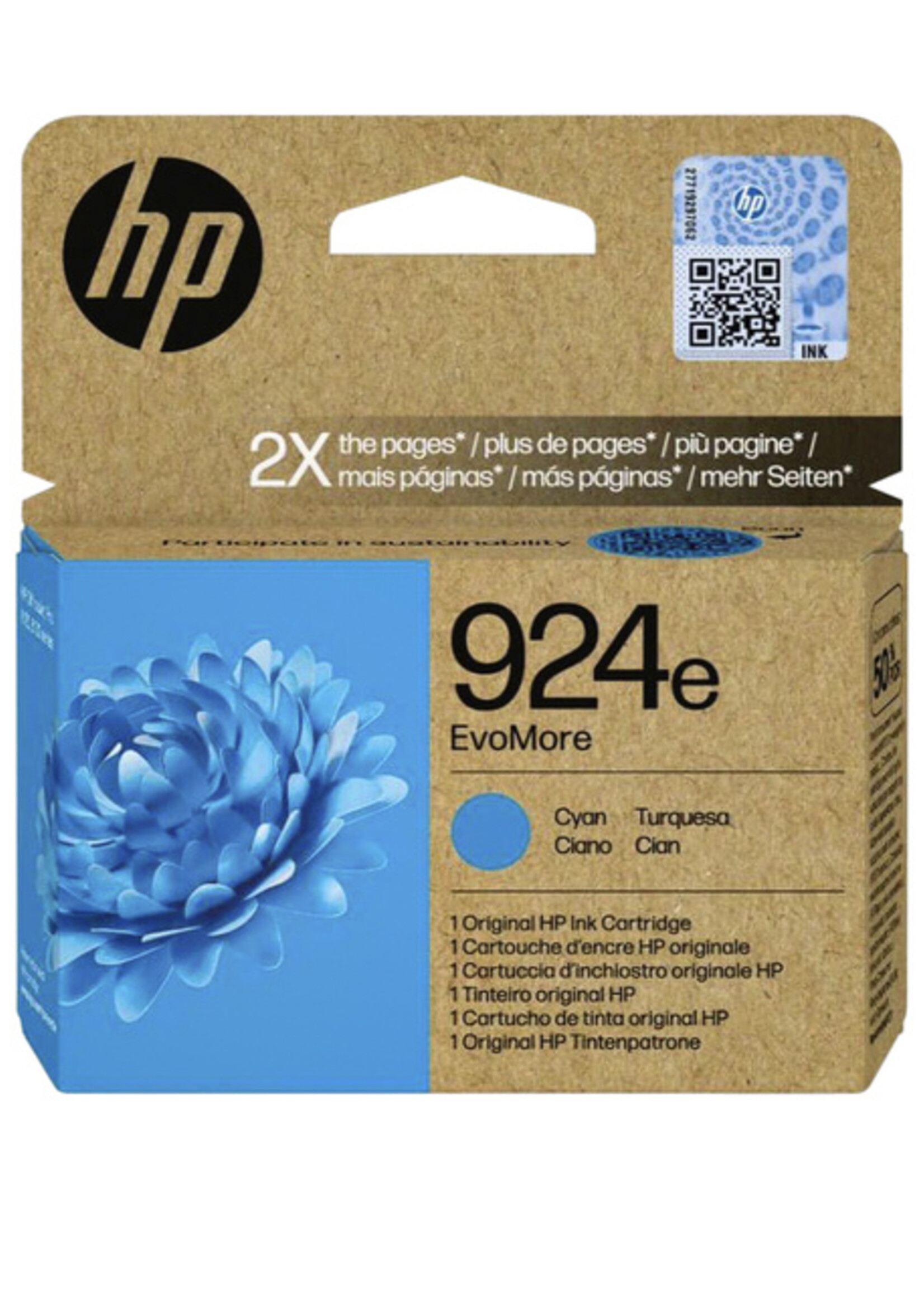 HP Inktcartridge HP 4K0U7NE 924E Evomore blauw