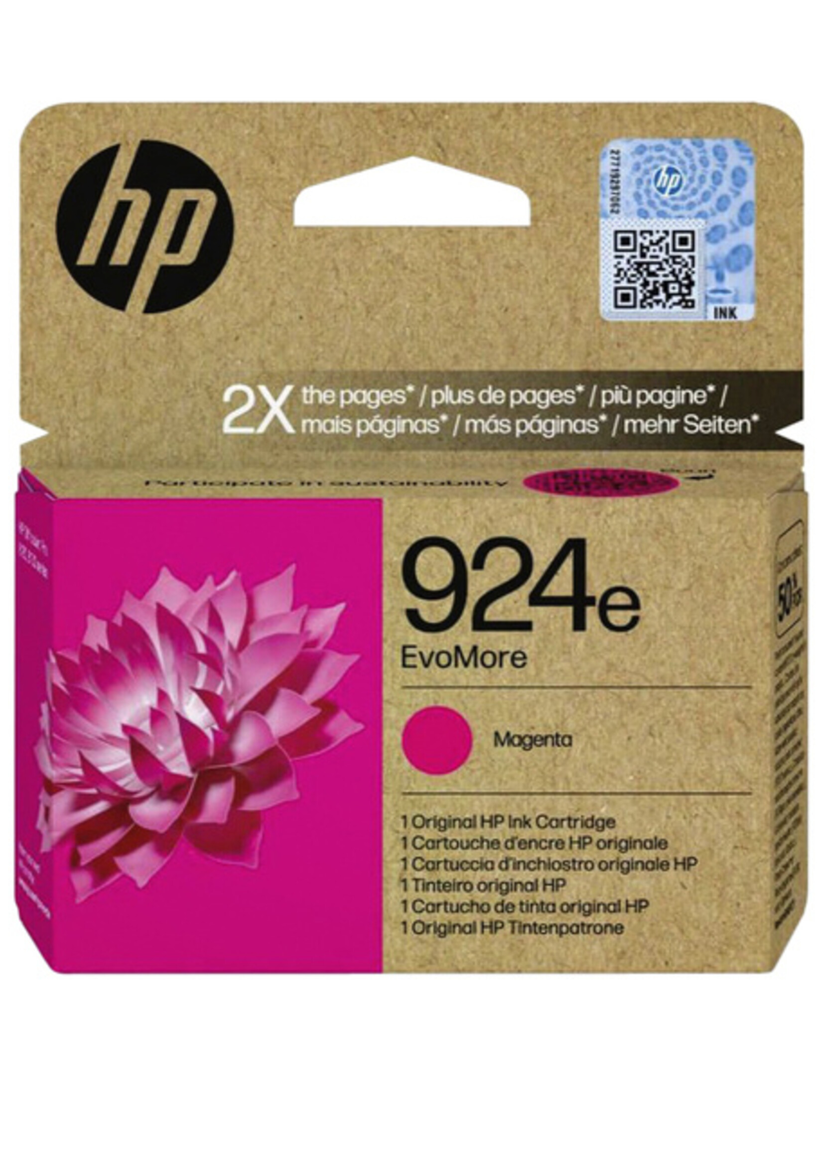 HP Inktcartridge HP 4K0U8NE 924E Evomore rood