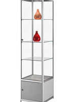 Sdb Vitrinekast SDB mpc-o- led zilver 500x500x2000mm