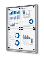 Quantore Vitrine d'affichage d'intérieur Quantore 4x A4 argent
