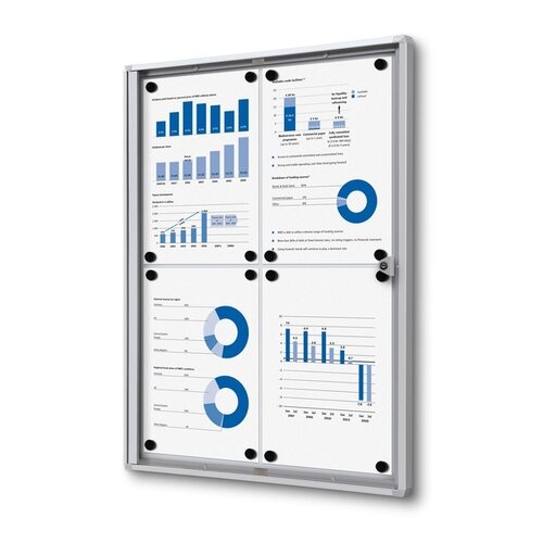 Quantore Vitrinebord Quantore voor binnen 4x A4 zilver