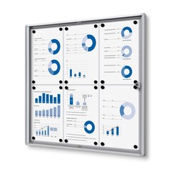 Vitrinebord Quantore voor binnen 6x A4 zilver