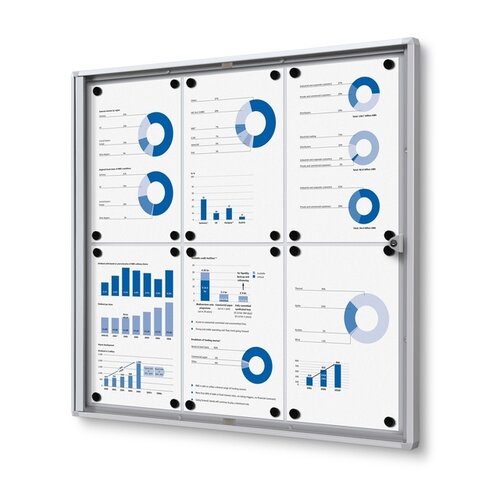 Quantore Vitrine d'affichage d'intérieur Quantore 6x A4 argent
