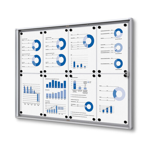 Quantore Vitrinebord Quantore voor binnen 8x A4 zilver