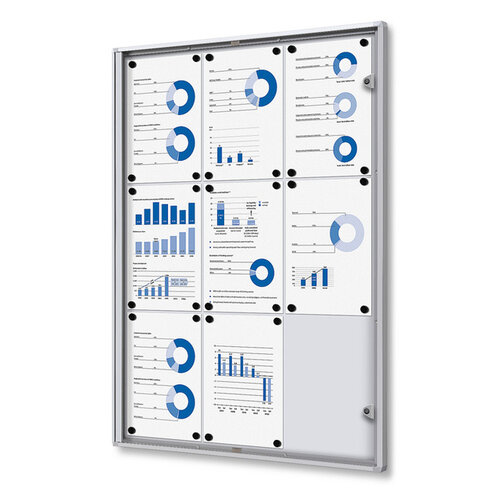 Quantore Vitrinebord Quantore voor binnen 9x A4 zilver