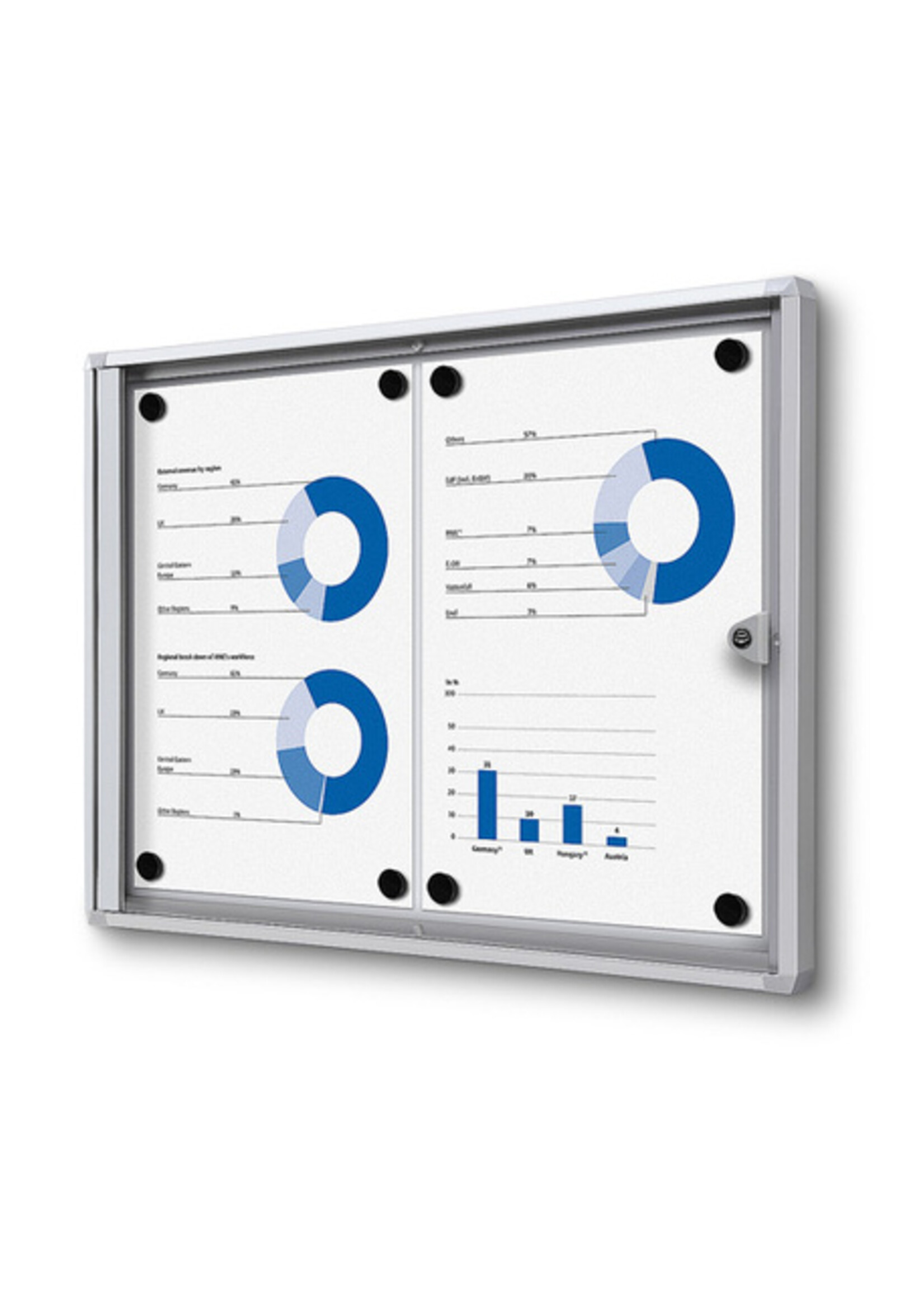 Quantore Vitrinebord Quantore voor binnen 2x A4 zilver