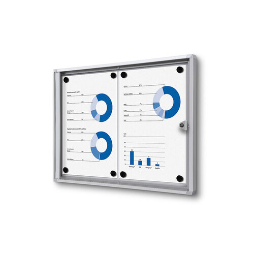 Quantore Vitrine d'affichage d'intérieur Quantore 2x A4 argent