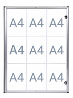 MAUL Binnenvitrine wand MAULextraslim whiteboard 9xA4 met slot