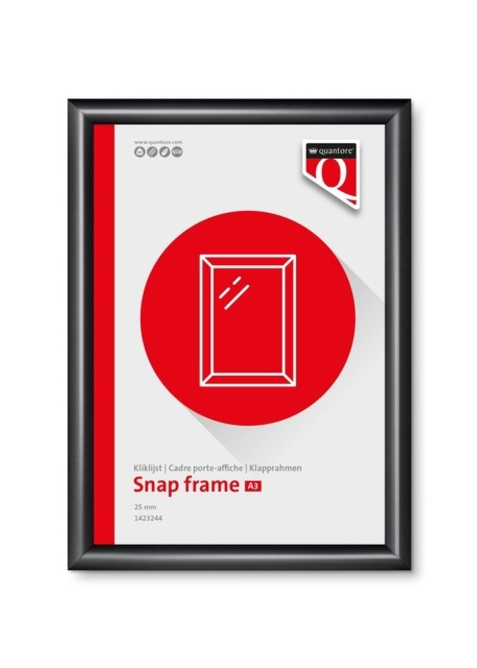 Quantore Cadre clipsable Quantore A3 25mm noir