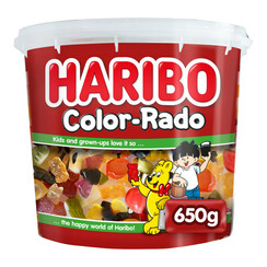 Bonbon gélatiné + réglisse anglais Haribo Color-rado 650g