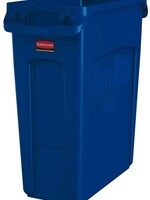 Rubbermaid Afvalbak Rubbermaid Slim Jim Vented met luchtsleuven 60liter blauw