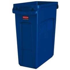 Afvalbak Rubbermaid Slim Jim Vented met luchtsleuven 60liter blauw