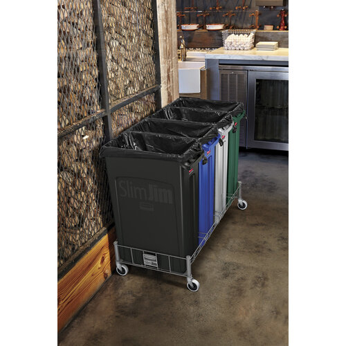 Rubbermaid Afvalbak Rubbermaid Slim Jim Vented met luchtsleuven 60liter zwart