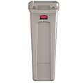Rubbermaid Afvalbak Rubbermaid Slim Jim Vented met luchtsleuven 87liter beige