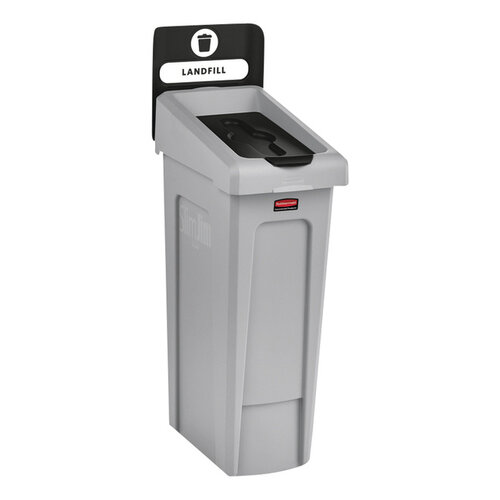 Rubbermaid Deksel Rubbermaid Slim Jim Recyclestation gesloten zwart