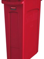 Rubbermaid Collecteur Rubbermaid Slim Jim Vented avec conduits d'aération 87L rouge