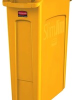 Rubbermaid Afvalbak Rubbermaid Slim Jim Vented met luchtsleuven 87liter geel
