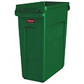 Rubbermaid Afvalbak Rubbermaid Slim Jim Vented met luchtsleuven 60L groen