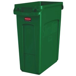 Afvalbak Rubbermaid Slim Jim Vented met luchtsleuven 60L groen