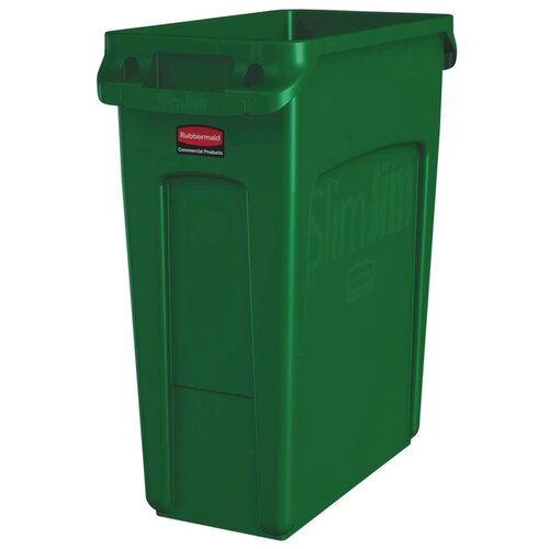Rubbermaid Afvalbak Rubbermaid Slim Jim Vented met luchtsleuven 60L groen