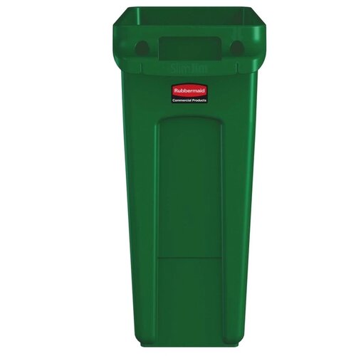 Rubbermaid Afvalbak Rubbermaid Slim Jim Vented met luchtsleuven 60L groen
